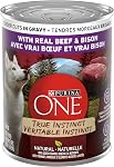Purina ONE Tender Cuts True Instinct Wet Dog Food, en gras avec du boeuf & Bison - 368 g Can (12 Boîte)