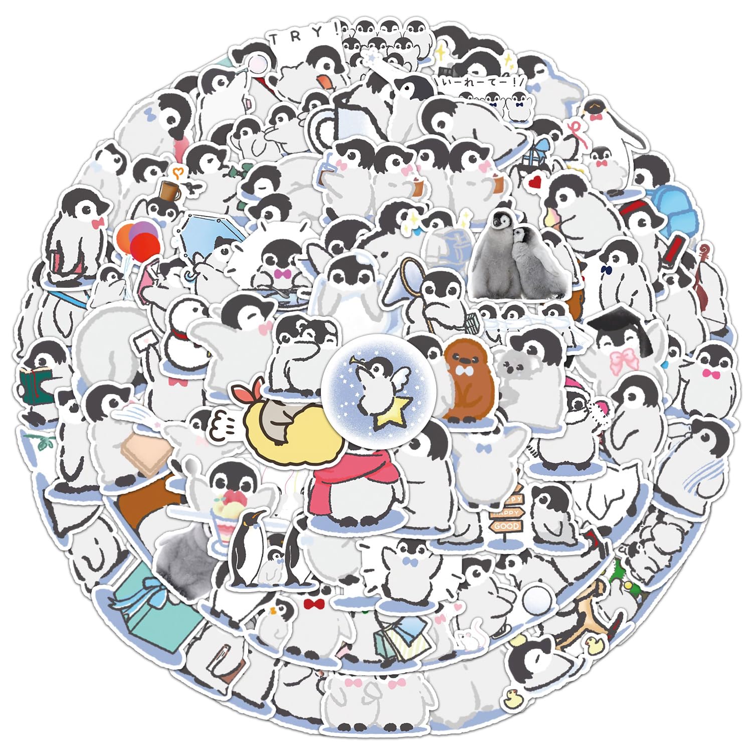 100 PCS Penguin Stickers for Water Bottle - Image 4