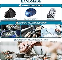 Vista 5 de Triple Protection Bracelet - for Protect & Balance - Energy Crystal Handmade Bracelets for Men Women Blue