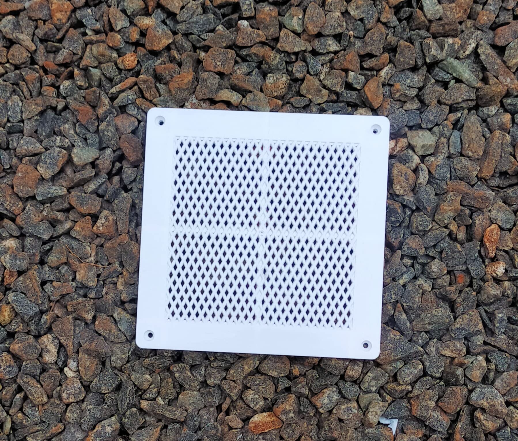 LJL Traders Wall Exhaust Fan Chimney Vent Pipe Cover Mosquito Net Dust Controller / Square Cowl Air Vent Grille Cover Ducting - White 7 Inch Square - 1 Piece