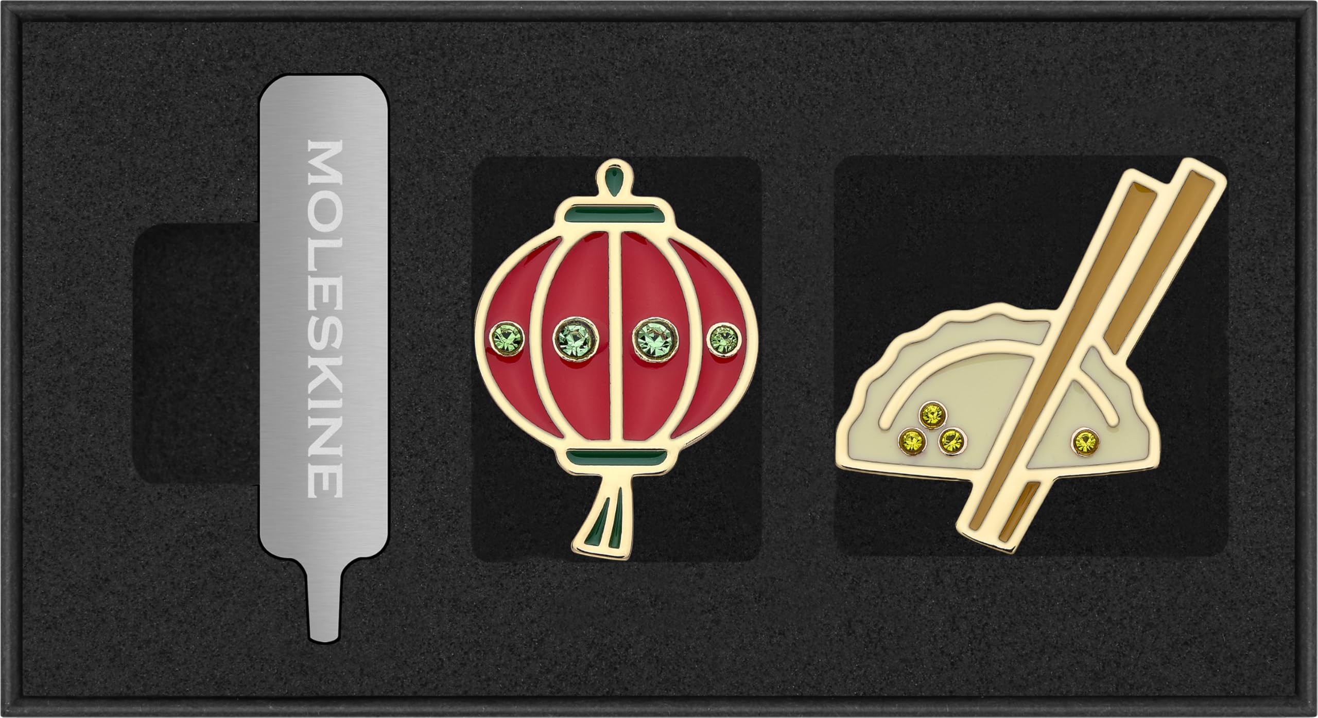 Moleskine Country Themed Pins,Lantern and Ravioli Set, China, for Notebooks and Planners, Decorative Accessories and Gift Idea