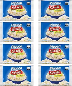KiSabor Pipoca Microondas Manteiga 100g - kit c/ 8 unds