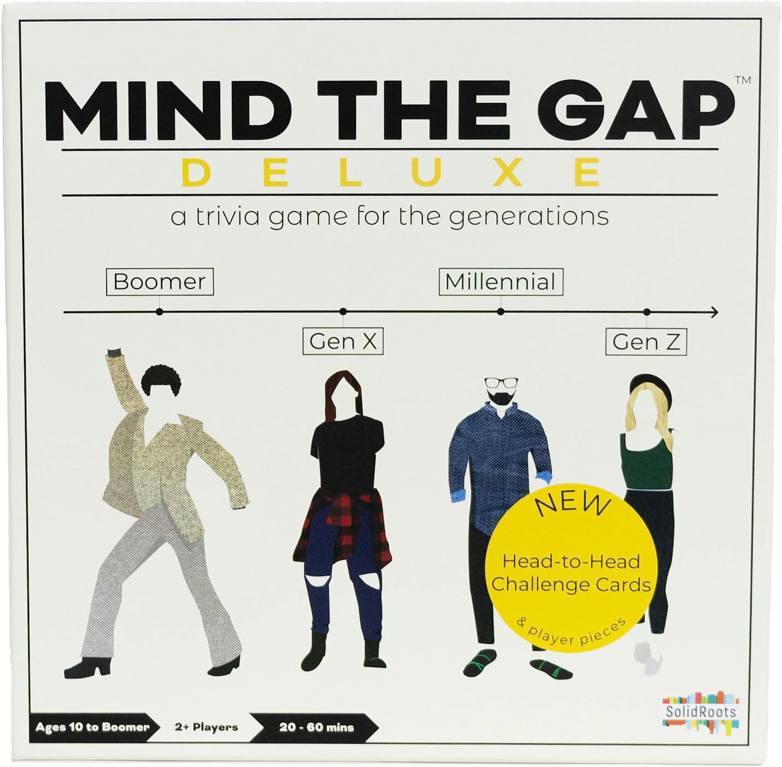 Spin Master Games, Mind The Gap Deluxe Trivia Game, A Board Game for All Generations, Play on Thanksgiving, Friendsgiving, Birthdays & Family Nights, 2-12 Players, for Ages 10 & Up