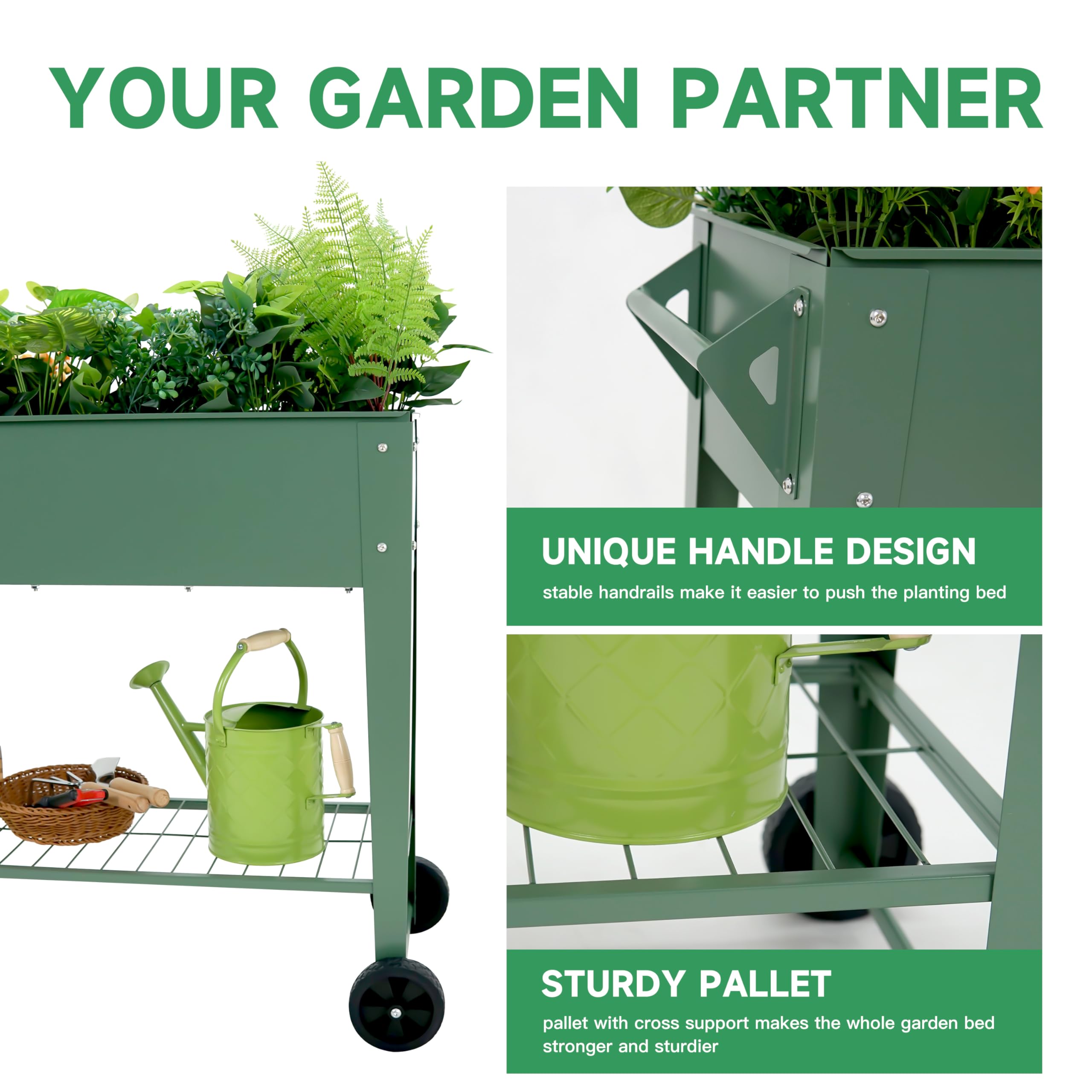 Amazon.com: YKTEEDENS Raised Garden Bed with Legs and Wheels