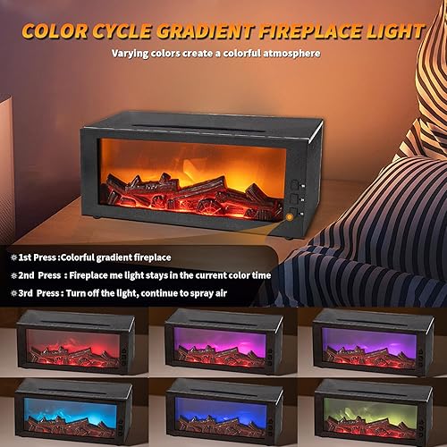 Miniatura 3 de BOHOFAM Difusor de aroma de aceite esencial para chimenea, humidificadores de aire de llama de 10.1 fl oz, tiempo de funcionamiento de 14 horas,