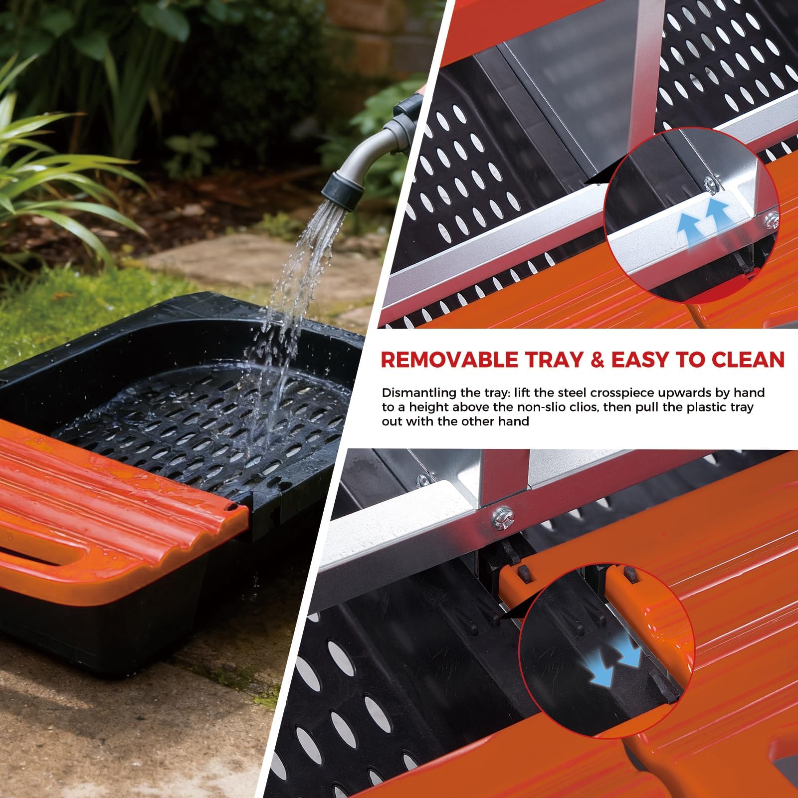 Garvee Nido para gallinas ponedoras con 4 Compartimentos de Acero galvanizado, Nido para Pollos con Sistema de Recogida de Huevos Anti-Rotura y bandejas extraíbles, fácil de Limpiar, Naranja