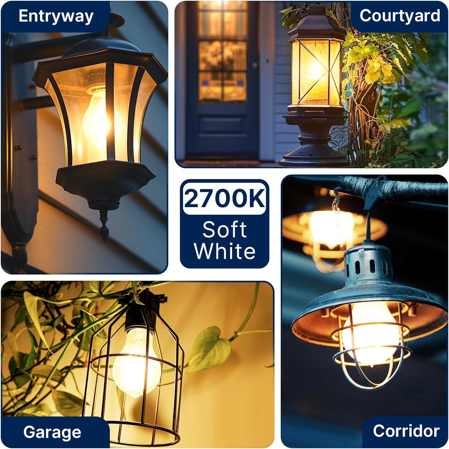 FLSNT 150W Equivalent A23 LED Light Bulbs, Efficient 17W, 2550Lumens, 2700K Soft White, CRI82, E26 Medium Base LED Filament Light Bulbs, Clear Glass, 4 Pack, Non-Dimmable