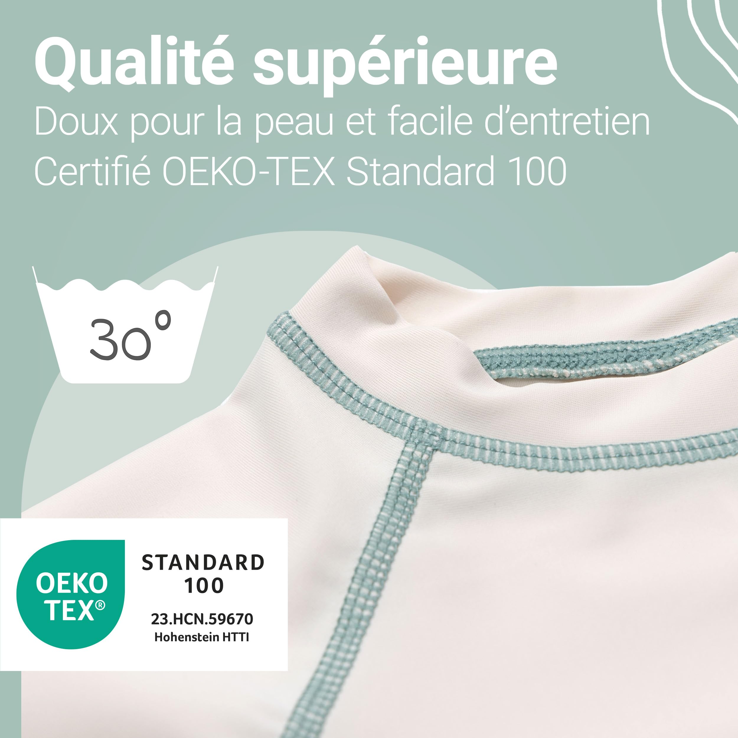 LaLoona Combinaison Anti UV Bebe (2 Pièces) – T Shirt UV Enfant Manches Longues et Short de Bain Long UPF 80+ – Maillot de Bain Unisexe, Séchage Rapide, Oekotex