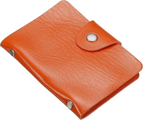 PATIKIL Soporte para tarjetas de crédito, 1 paquete de cartera delgada de piel sintética, organizador de almacenamiento de tarjetas de visita,