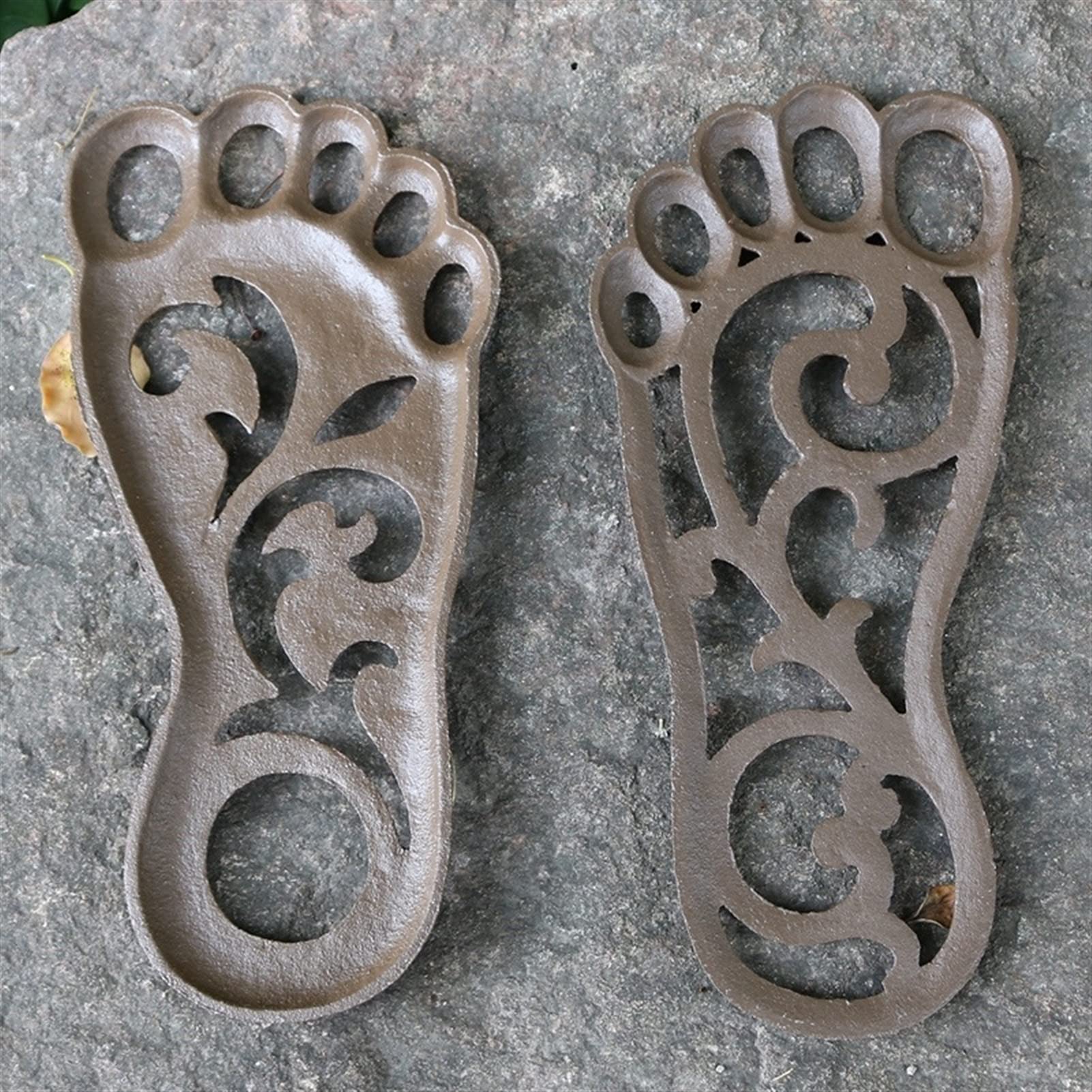 Sculture da Giardino Coppia di Ornamenti rustici retrò a Forma di Piede in ghisa con gradini per Porte, Cortili, Foyer Little Surprise
