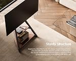 FITUEYES Coin TV Mont de support pour 32 43 50 55 65 Télévisions de pouce, Moderne TV Support de sol avec roues, petit centre de divertissement portable avec étagères de rangement ouvertes en bois, Eiffel Series