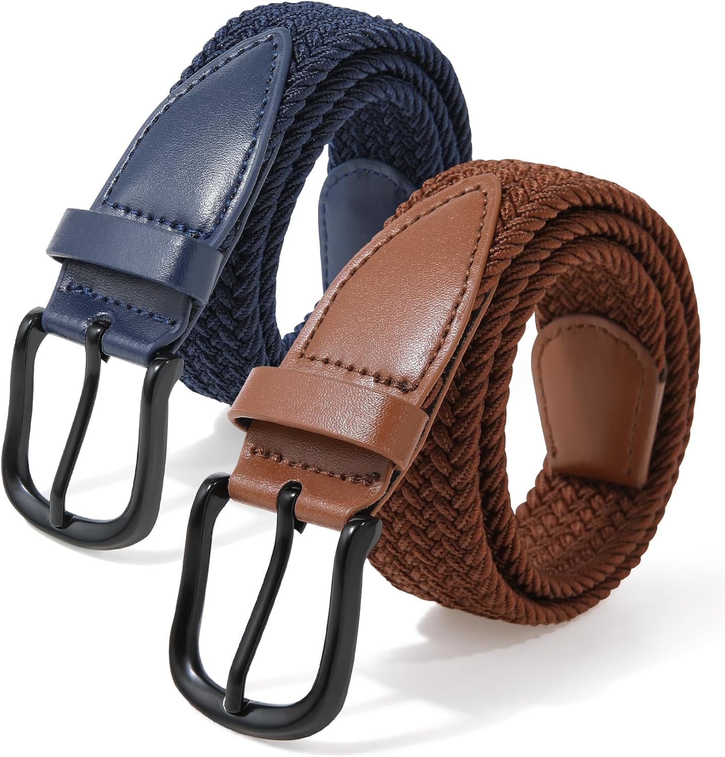 Kajeer Kids Belt for Boy, Stretch Braide Toddler Belt Pin Buckle Elastic Woven PU Golf Toddler Youth Belt for Casual