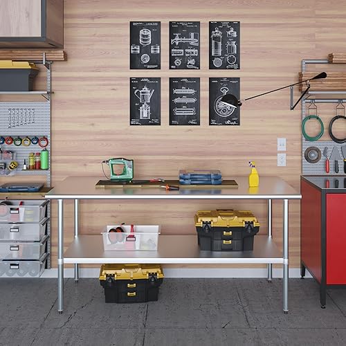 Vista 283 de AmGood Mesa de trabajo de acero inoxidable de 18 pulgadas x 36 pulgadas Mesa de preparación de alimentos de cocina de metal NSF