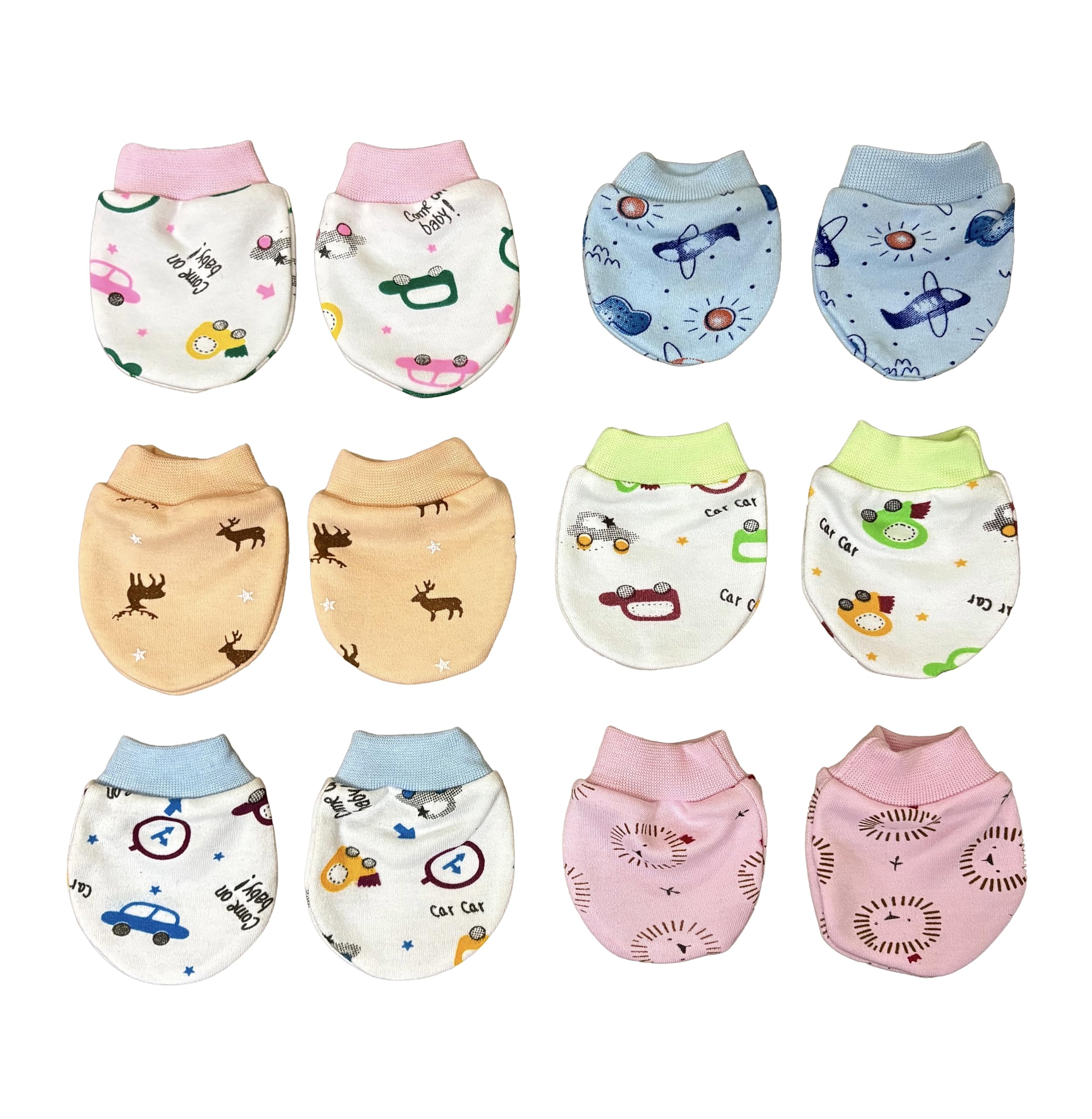 - Newborn Baby Cotton Mittens Set | Gloves Set | Multicolor. Pack of 6 Pairs.