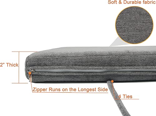 Miniatura 4 de Loveboat Cojín de banco lavable, almohadilla de banco antideslizante para almacenamiento de zapatos, ventana, piano, comedor, 30 x 14 x 2 pulgadas,