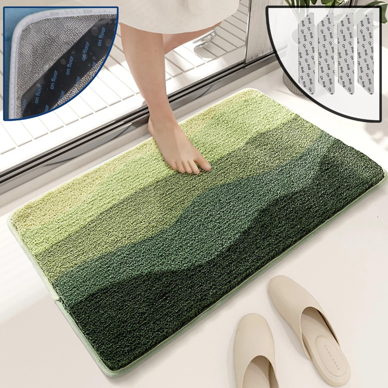 Snowsof Bathroom Rugs Mat – Extra Soft Absorbent Bath Rugs, Non-Shedding, Machine Wash, Non-Slip Shaggy Plush Carpet for Bathroom, Shower Room (
