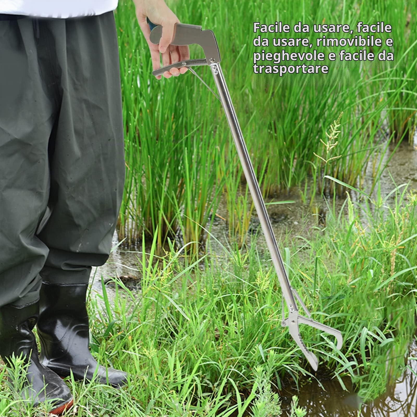 Pinze per Granchi, Multifunzionali Pieghevoli Staccabili in Acciaio Inossidabile Pinze a Forbice per Pesci Lunghi for Cucina Pesca Grigliata e Preparazione Alimenti