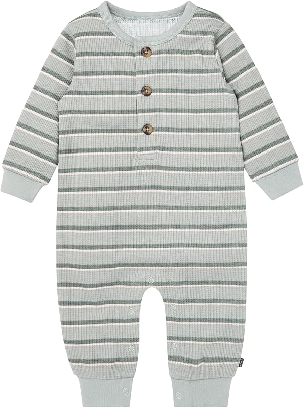 Momentos modernos de Gerber Baby Henley Waffle Knit Romper