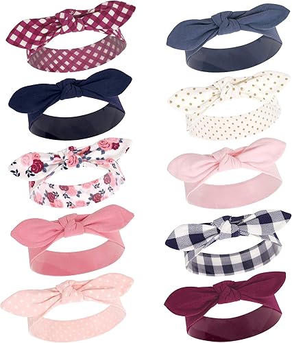 Vista 2 de Hudson Baby Cotton and Synthetic Headbands, Size 0-24 Months