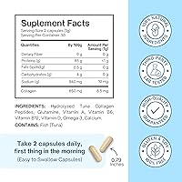 Vista 9 de Marine Collagen Peptides – Colágeno marino para mujeres y hombres – Péptidos de colágeno múltiple – Pelo, piel, uñas y articulaciones – Proteína