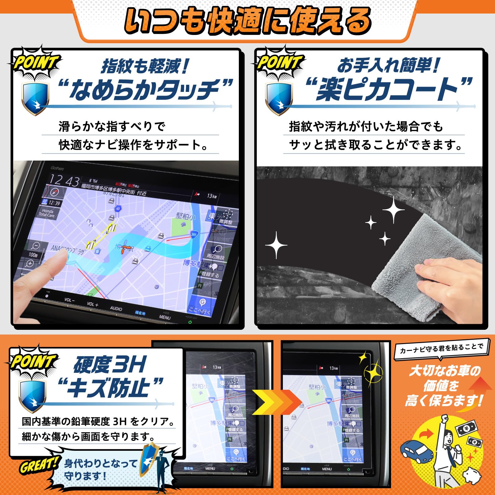 Amazon.co.jp: ベルモンド ホンダ フリード 新型 ナビ フィルム 9