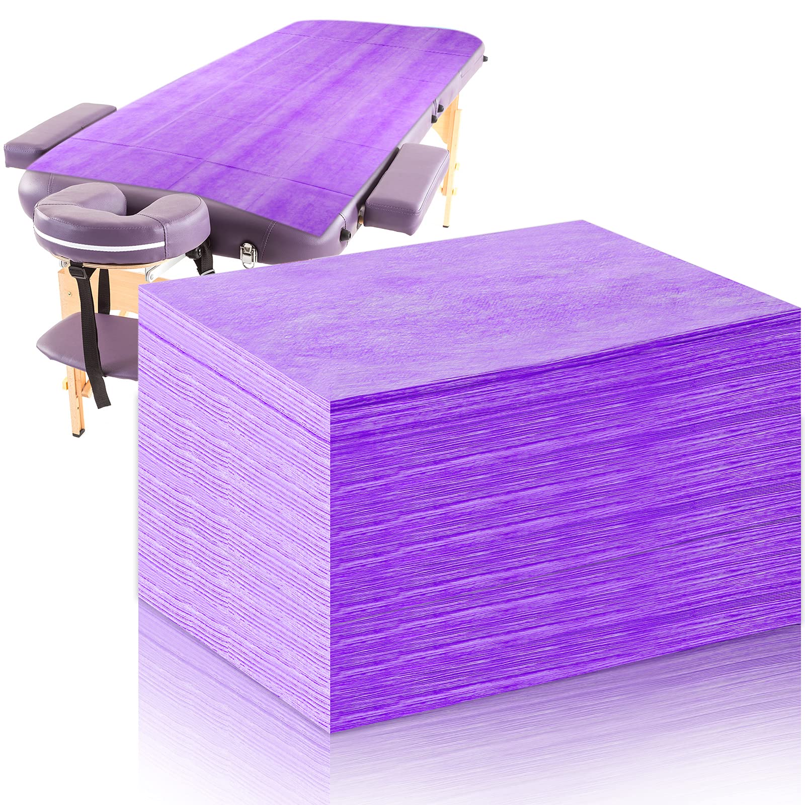 50 piezas de sábanas desechables impermeable cama cubierta de masaje tabla hoja no tejida para spa, salón de belleza, hoteles (púrpura)
