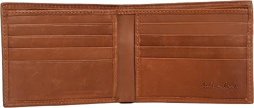 Miniatura 4 de Style n Craft Billetera plegable delgada en cuero de grano completo, dimensiones (cerrado) 4-12"W X 3-12"H X 38" D