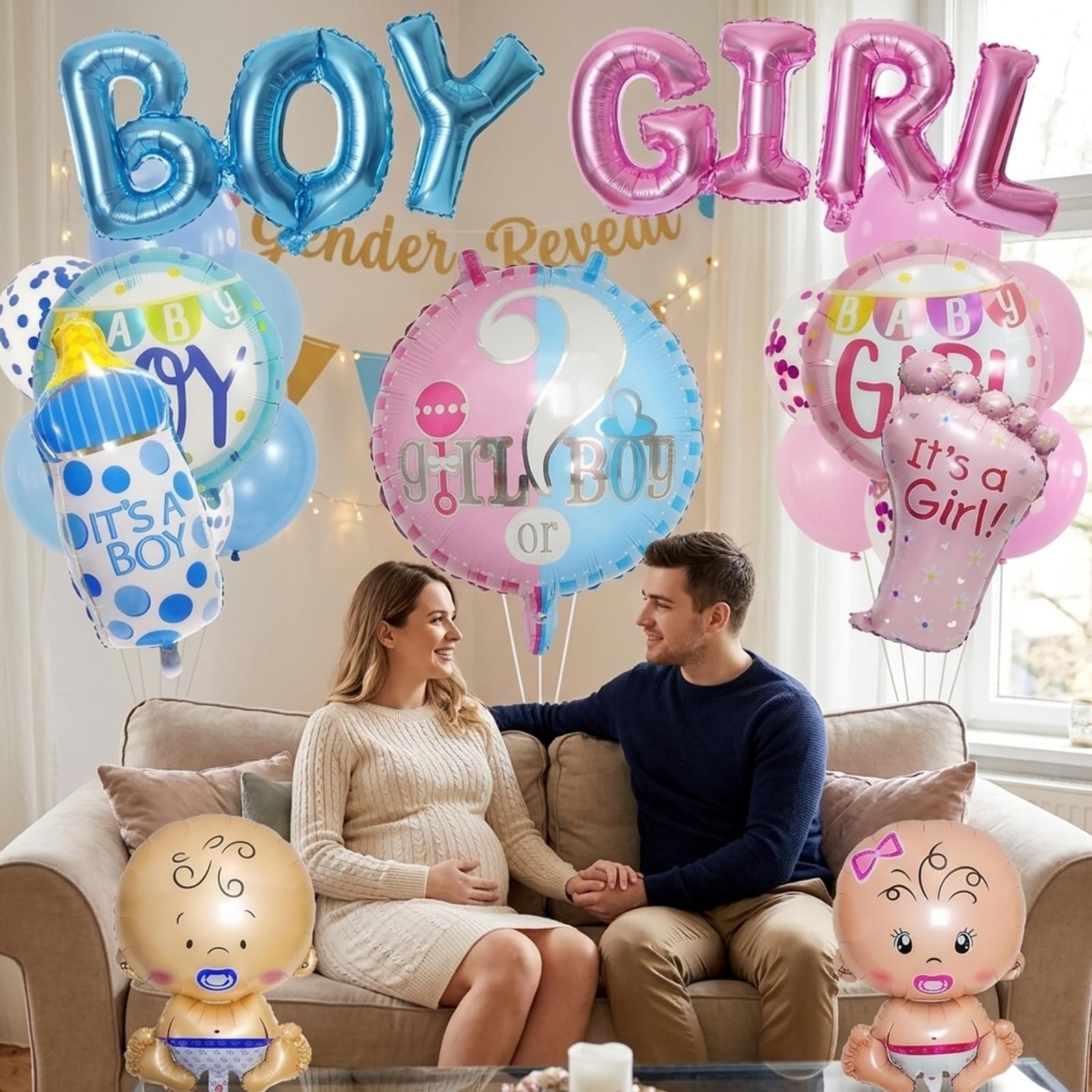 9 Gender Revealing Balloons, Gender Announcement Baby Party Decorations, Boy or Girl Balloons, Ideal Decorations for Baby Showers and Celebrations, Easy to Handle and Reuse — view 5