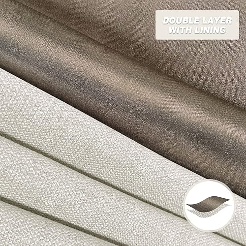 Miniatura 4 de Cortinas plisadas, cortinas opacas de lino sintético, cortinas opacas 85% para habitación de invitados, cortina con bloqueo de calor para barra