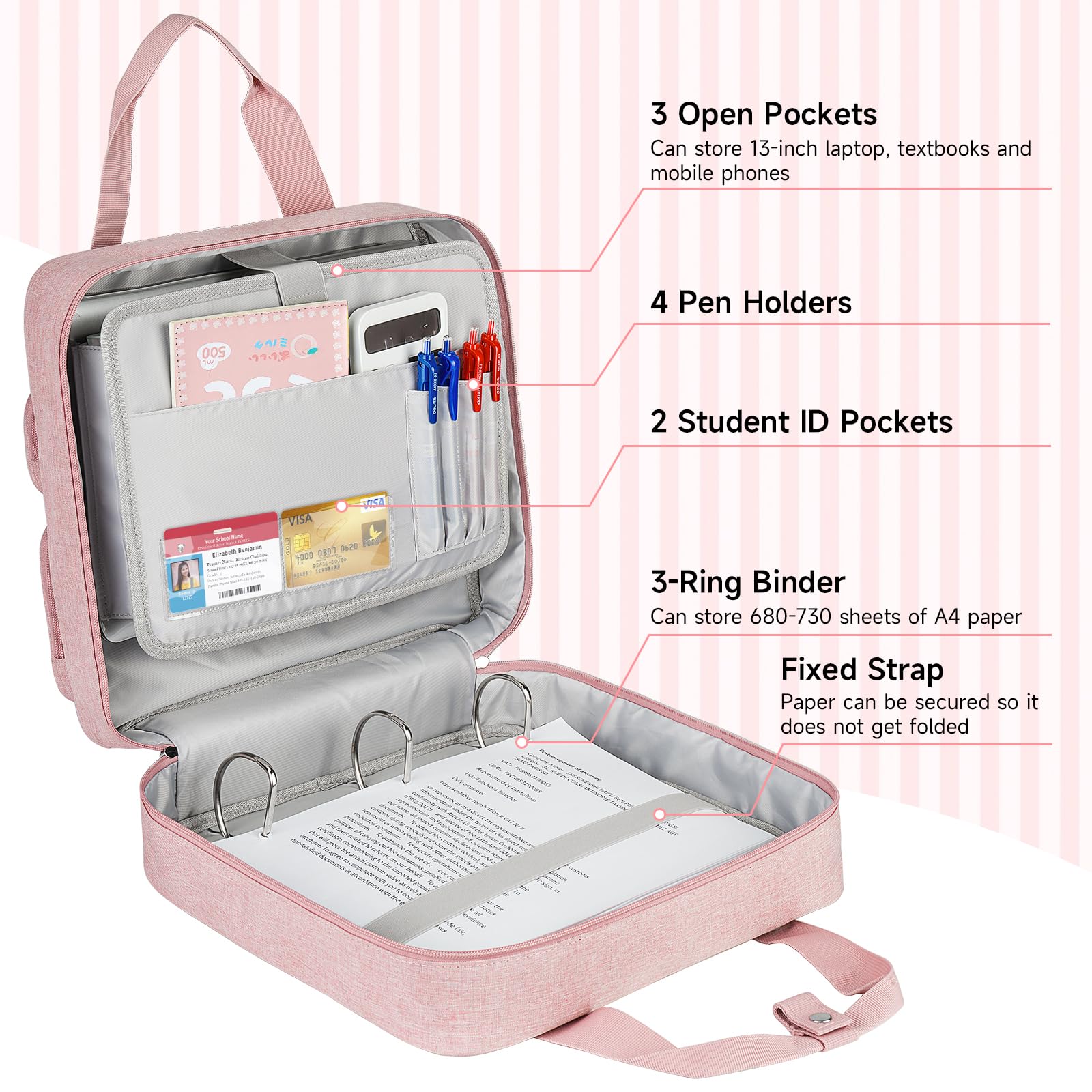 Amazon.com : Zipper Binder 3 Ring, 700 Sheets Capacity