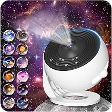 FlyEagle Upgrade Starry Sky Projector Ceiling Projector Starry Sky for Children Adults Galaxy Projector with 13-in-1 Planet Discs LED Starry Sky with Timer 360  Rotation Black and White [Energy Class E]