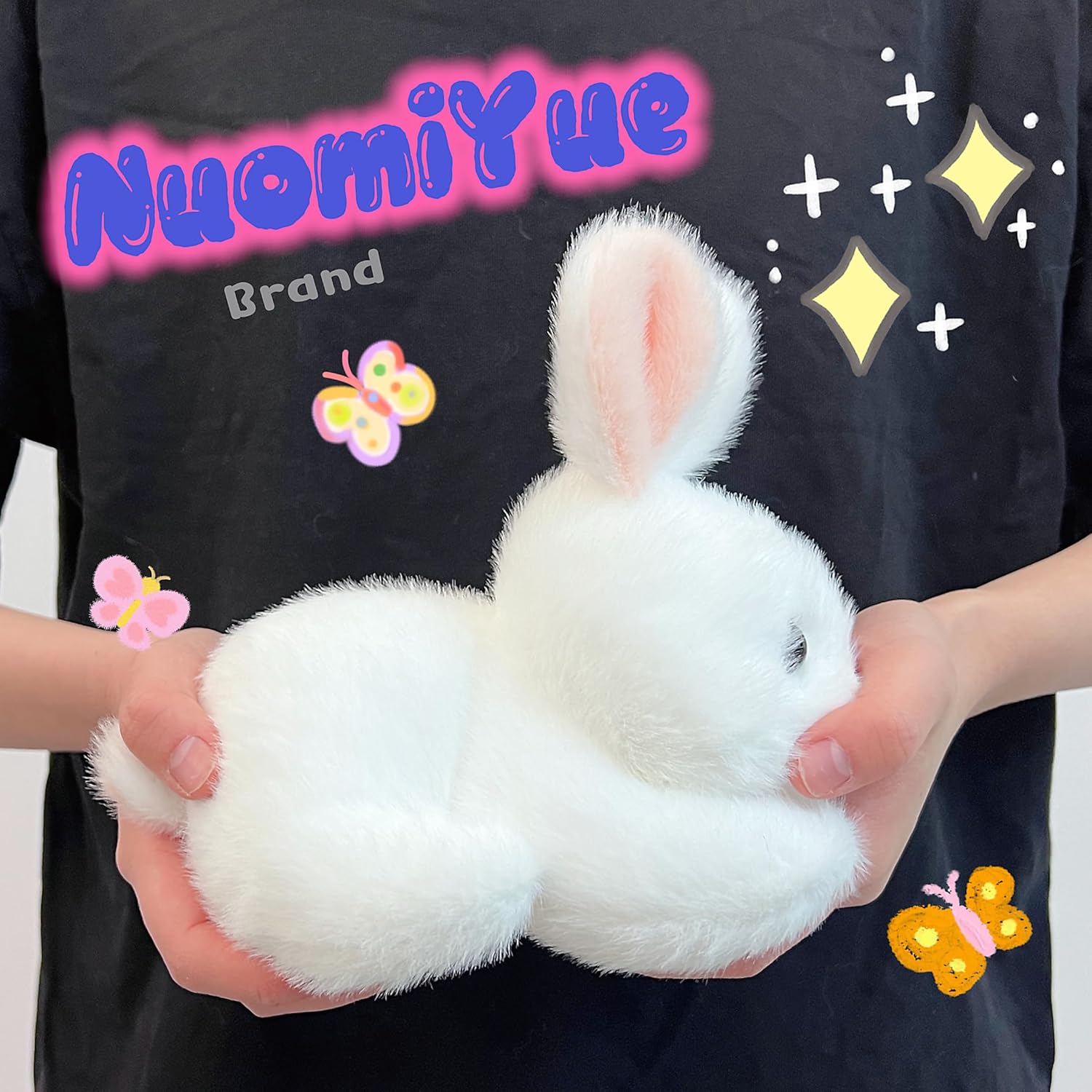 White Bunny Rabbit Stuffed Animal, 8'' Cute Rabbit Stuffed Animals for Baby Girl Gifts, Kawaii Rabbit Plush Toys for Kids, Easter Bunnies Plushies Gifts, Party Favors, Christmas Decoration