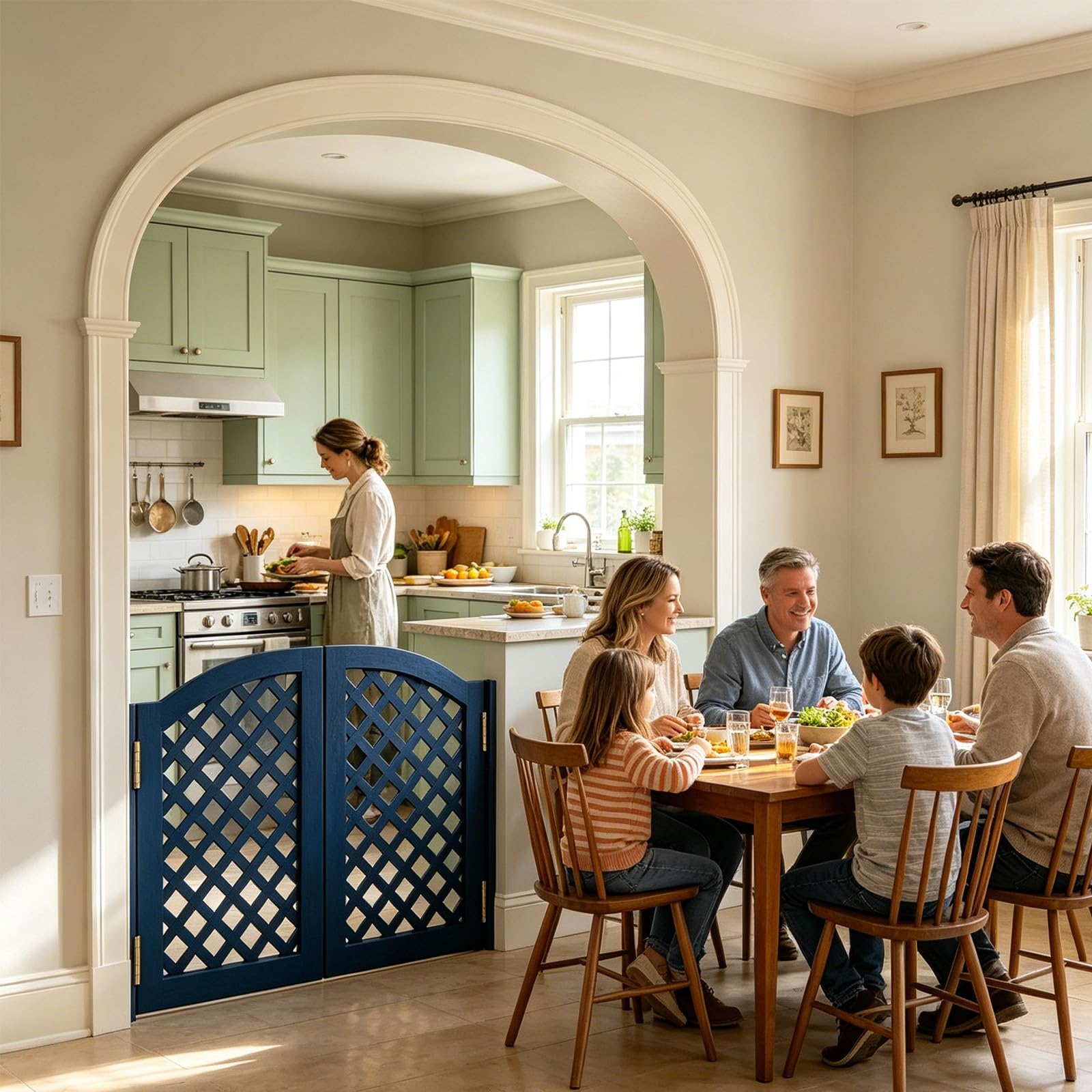 Swinging Half Doors for Doorway, Wood Saloon Swinging Doors with Hinges, Auto-Close Design, 2-Panel Swing Doors for Kitchen, Cafe, Bar, Porch, Hallway & Entrance(K,56x35.4in(W x H))