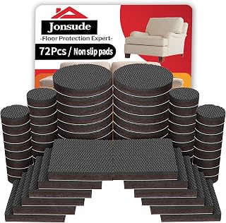 Non Slip Furniture Pads - 72 pcs (1+2+2)” Furniture Grippers Non Skid for Furniture Legs Self Adhesive Rubber Feet Furniture Feet Anti Skid Furniture Hardwood Floors Protectors for Keep Couch Stoppers