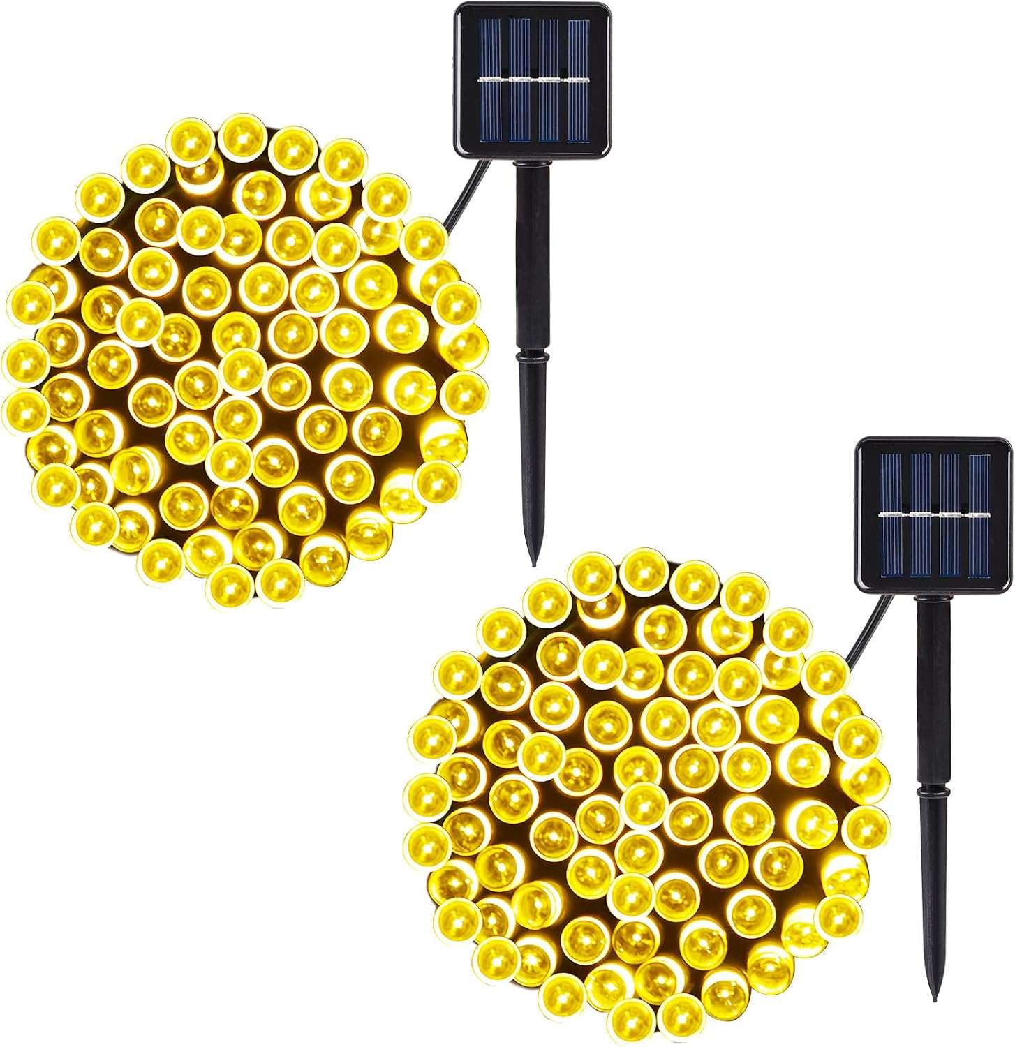 2Pack 39ft 100LED Solar String Lights Outdoor, 8Lighting