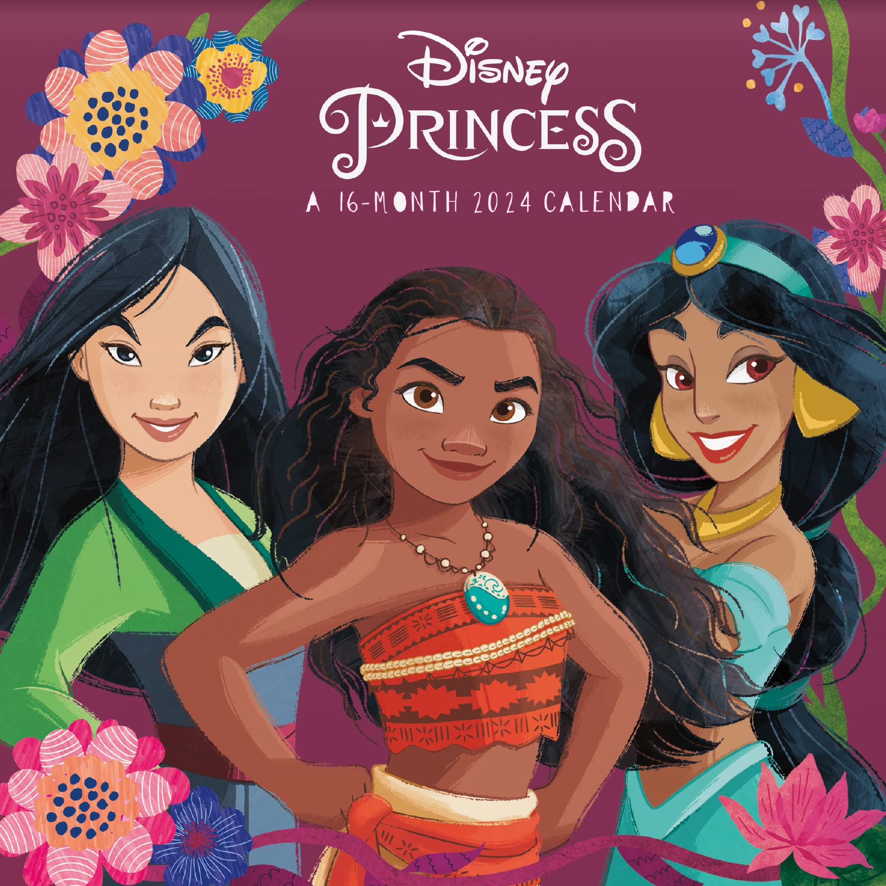 Mini calendario de pared de princesas Disney 2024