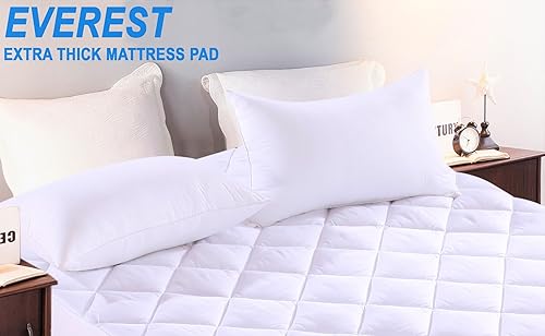 Miniatura 2 de Cobertor de colchón premium, hipoalergénico, marca Everest, de microfibra, extra acolchonado