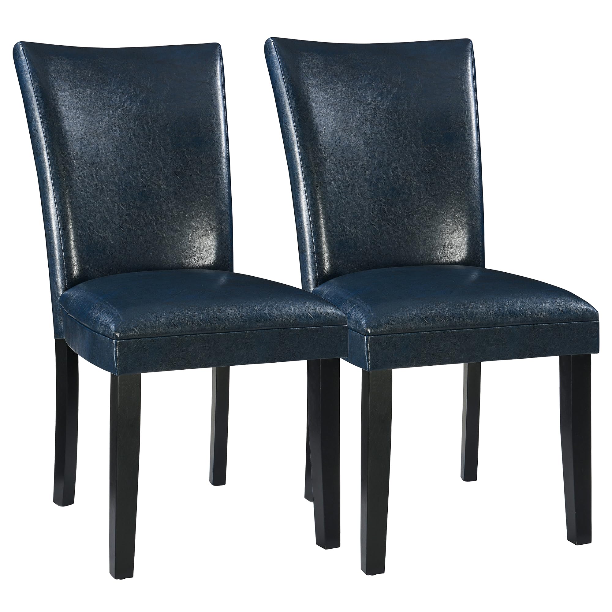 Parsons Dinning Chairs Set of 2 with Solid Wood Legs, Faux Leather Kitchen Accent Side Chairs with Upholstered Seat, 38.6"H x 25.4"L x 19.3"W, Holds