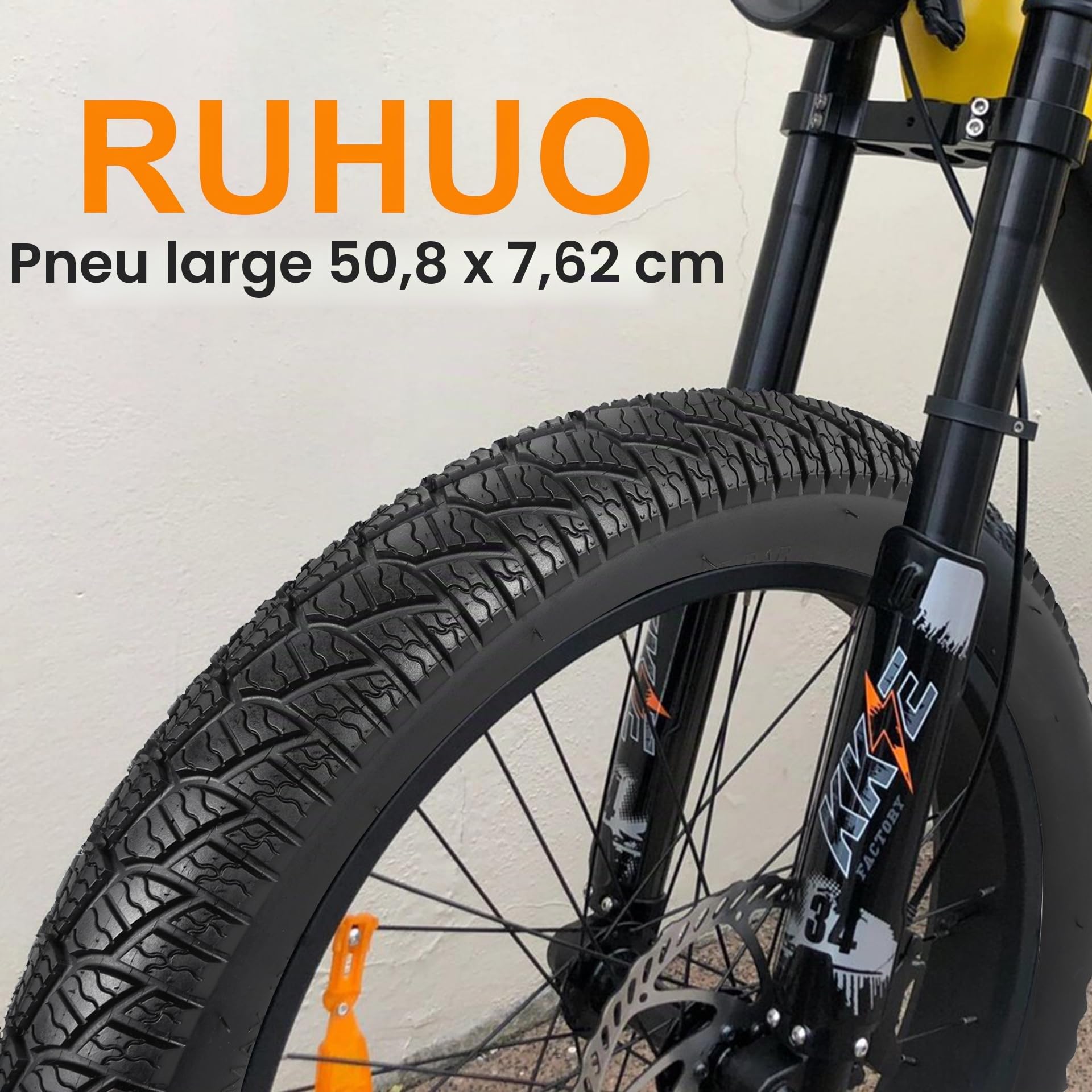 2-Pack 20x3.0 ‌Pneux et Chambres à Air pour VéLo, 20 Pouces‌ Pneu de VTT, 20x3 Chambre à Air pour VéLo avec Levier de Pneus, Pneus de Rechange Pliables pour VTT et éLectrique(FR)