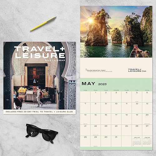 Miniatura 3 de TF PUBLISHING World's Best by Travel + Leisure - Calendario de pared 2023 de 12 meses, calendario de pared grande 2023 mensual Calendarios de