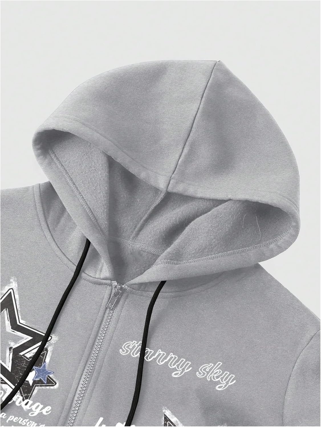 Men's Star Graphic Zip Up Hoodies Long Sleeve Hooded Y2K Sweatshirts Drip Clothes - Image 4