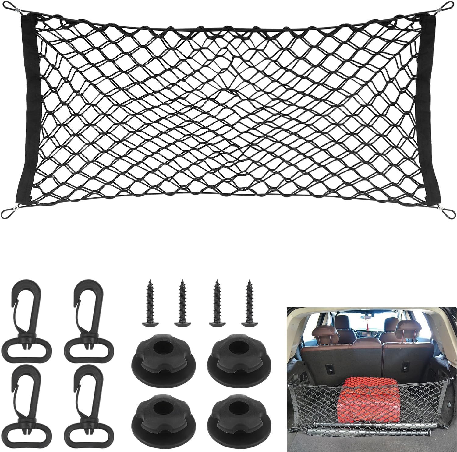 Amazon.fr : Filet de Rangement de Coffre de Voiture Extensible Jusqu'à ...