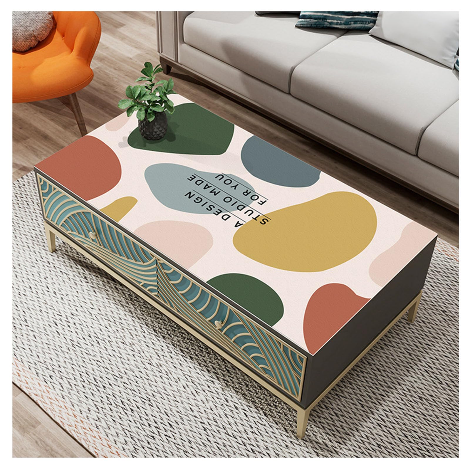 Nappe de Table en Cuir Grande Taille Tapis Haut de Gamme Salon