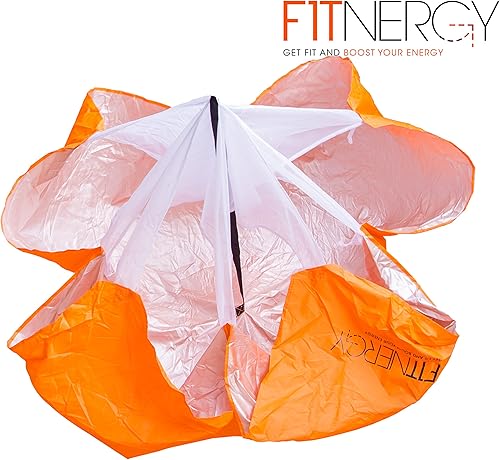 Miniatura 2 de Running Resistance Paracaídas Durable 56" Naranja Speed Sprint Training Chute - Bolsa de transporte gratis - Maximiza y aceleración explosiva Fútbol