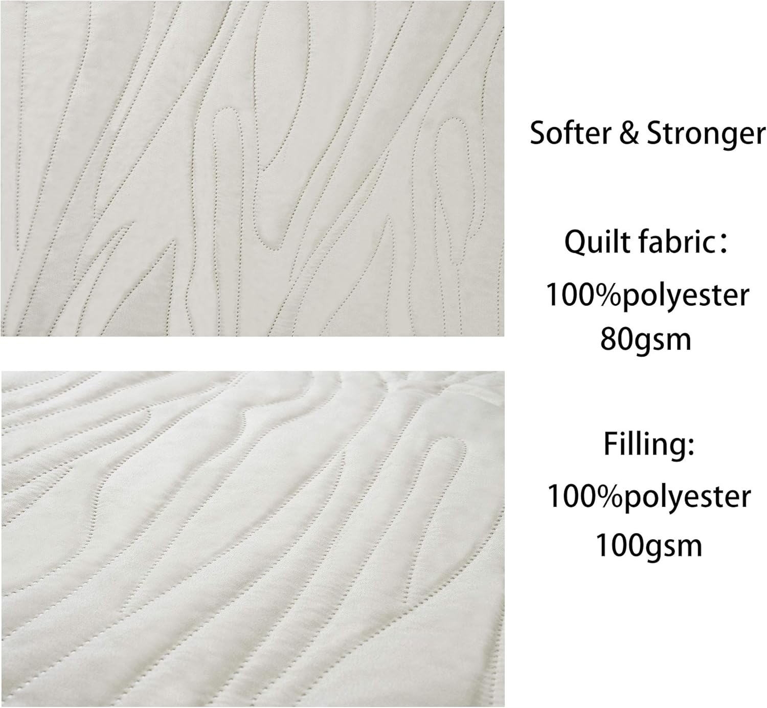 Queen Quilt Set with Pillow Shams - Cozy Bedspread Coverlet Set 3 Piece - 1 Bedspread and 2 Pillow Shams - Lightweight Comforter Bedding Cover for All Season (Latte/White, 90" x 96")
