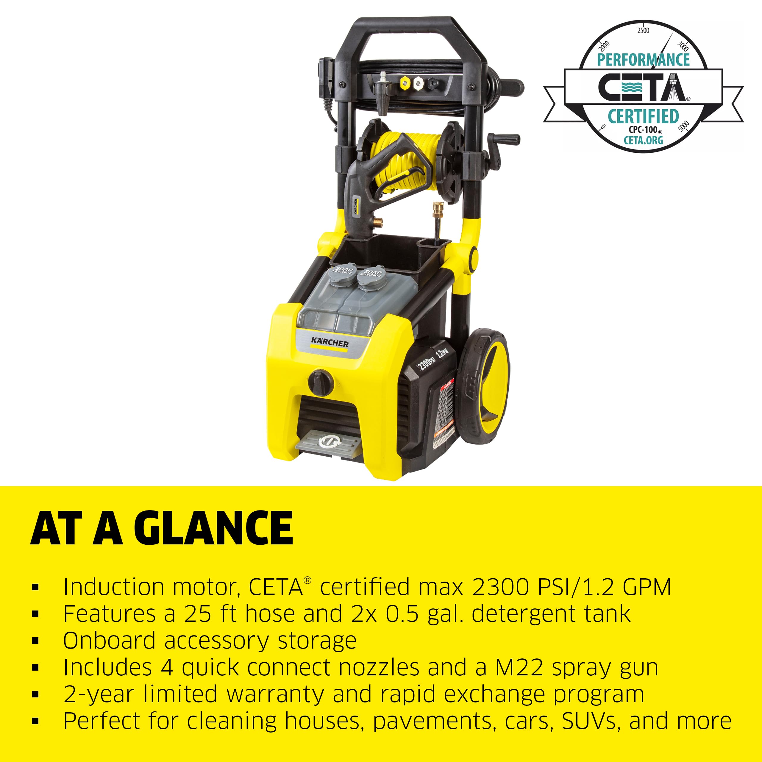 DeWalt 3300 PSI Gas Pressure Washer, 2.4 GPM, Residential Model DXPW3300-S | Gas Power Washer For Homeowners. AAA Axial Cam Pump, 25' Hose, 5 Nozzles, Ergonomic Spray Gun. 49-State Compliant. DXPW3300-S thumbnail 9
