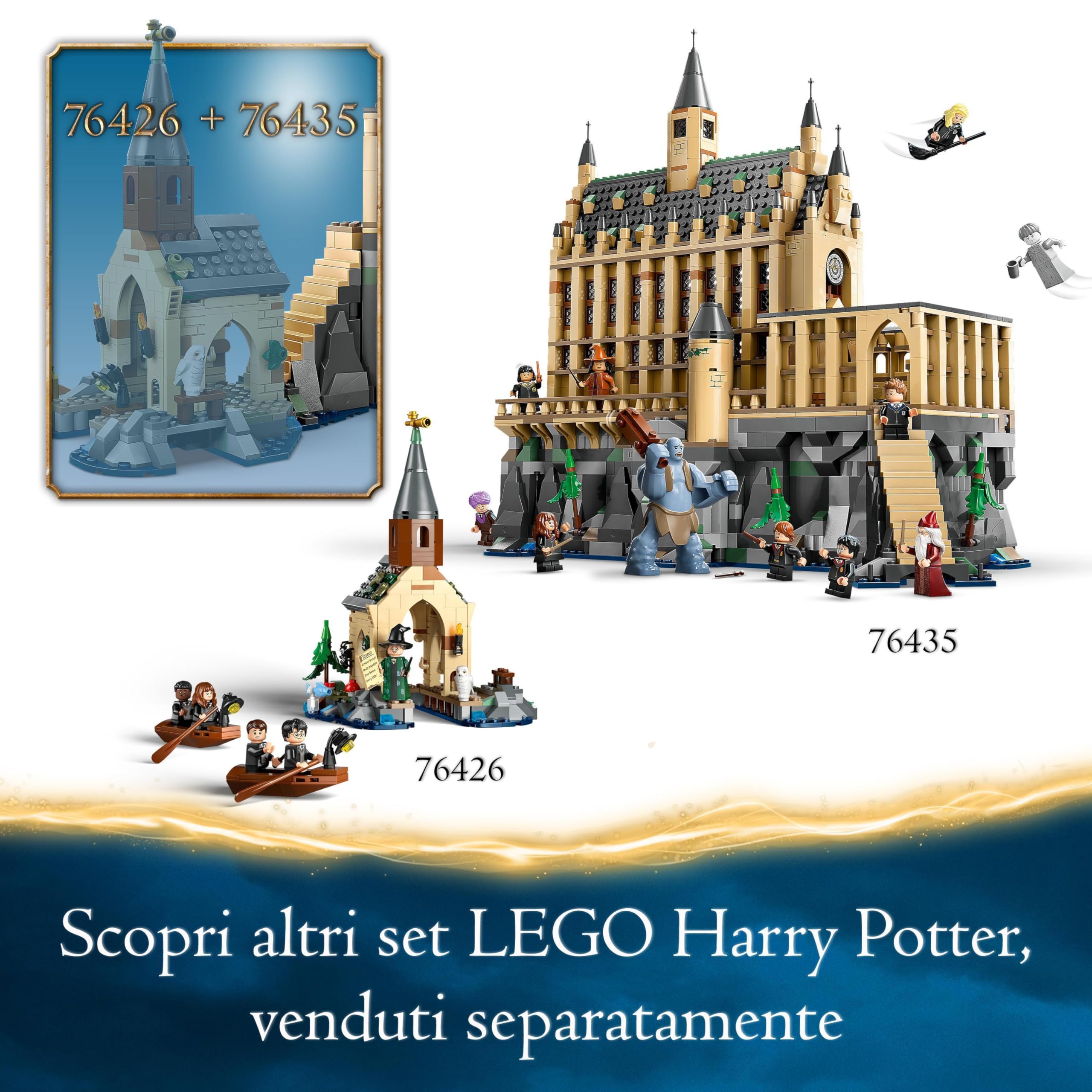 LEGO Harry Potter Castello di Hogwarts: Sala Grande, Giocattolo da Collezione con 11 Minifigure tra cui Hermione Granger, Giochi Fantasy per Bambini e Bambine da 10 Anni, Idea Regalo Magica 76435