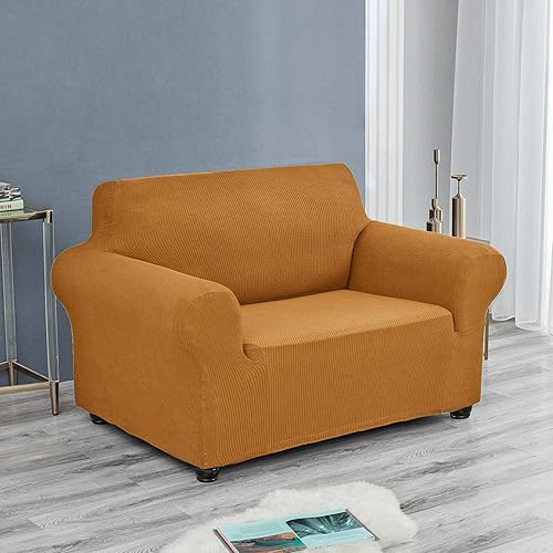 Miniatura 5 de Joccun - Funda elástica para sofá de 1 pieza, funda de sofá de tela jacquard de elastano con parte inferior elástica, protector de muebles lavable