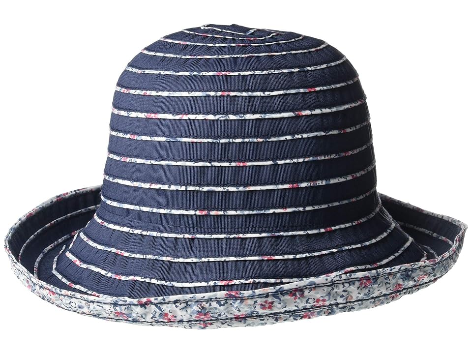 

Betmar Reversible Roll Up (Navy/Floral) Caps, White