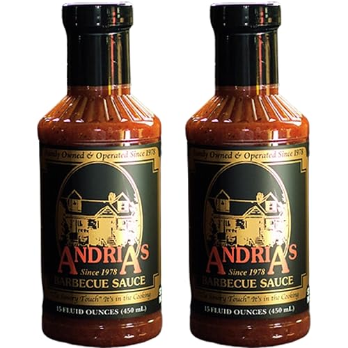 Andria's Salsa de barbacoa - Botella de 15 oz - Paquete de 2 (15 onzas (paquete de 2))